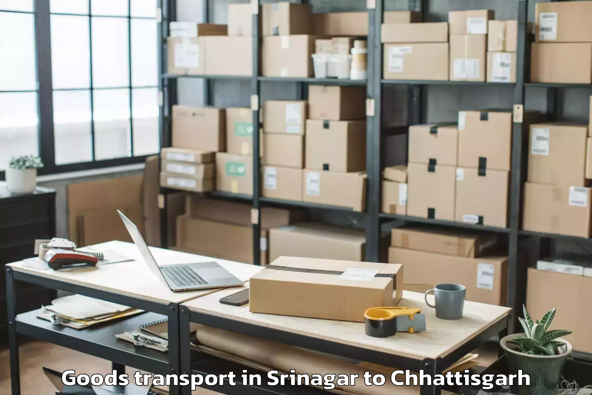 Comprehensive Srinagar to Bhopalpattnam Goods Transport